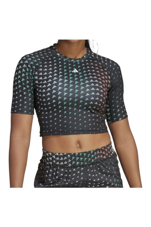 Top court imprimé multicolore manches courtes Adidas