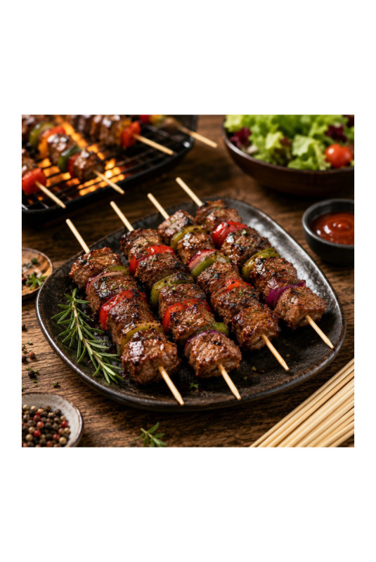 Piques à brochettes Bois naturel 20 cm