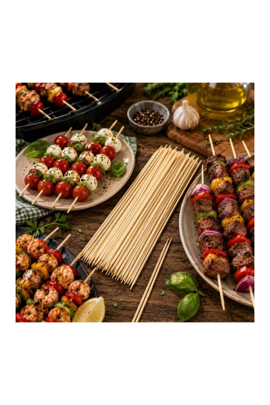 Piques à brochettes Bois naturel 20 cm