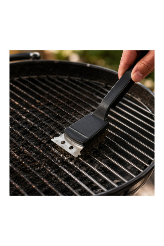 Set de 2 brosses de nettoyage barbecue Noir 21 cm
