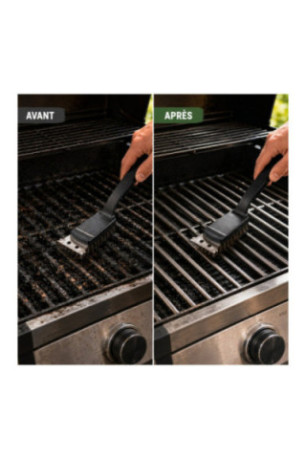 Set de 2 brosses de nettoyage barbecue Noir 21 cm