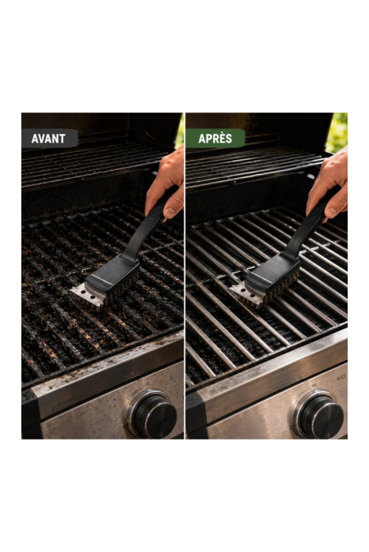 Set de 2 brosses de nettoyage barbecue Noir 21 cm