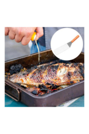 Spatule à poisson et fruits de mer Inox et bois 35 cm