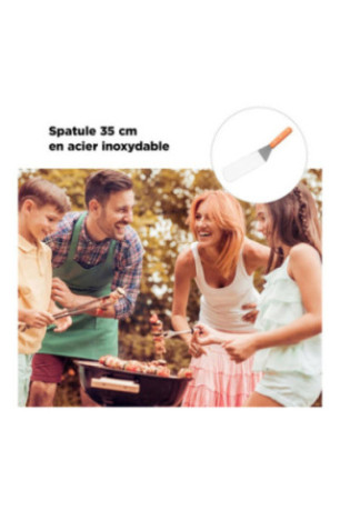 Spatule à poisson et fruits de mer Inox et bois 35 cm