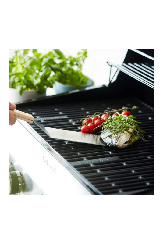 Spatule à poisson et fruits de mer Inox et bois 35 cm