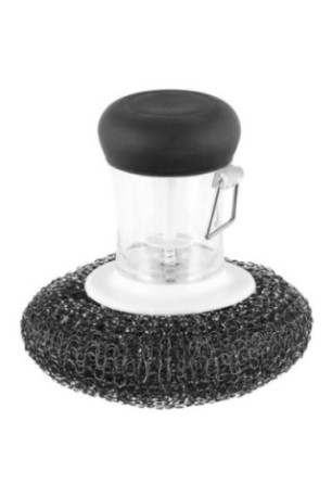 Éponge métallique avec distributeur de savon Argenté 8 x 8 cm