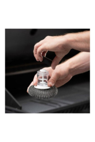 Éponge métallique avec distributeur de savon Argenté 8 x 8 cm
