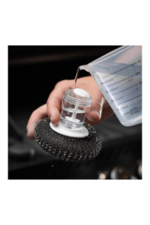 Éponge métallique avec distributeur de savon Argenté 8 x 8 cm