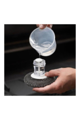 Éponge métallique avec distributeur de savon Argenté 8 x 8 cm