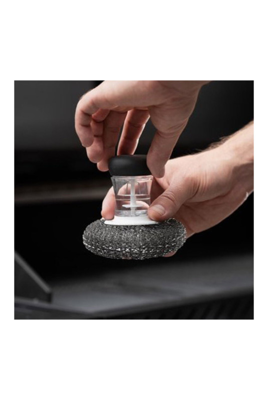 Éponge métallique avec distributeur de savon Argenté 8 x 8 cm