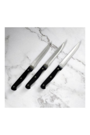 Lot de 3 couteaux à steak lame lisse 11 cm