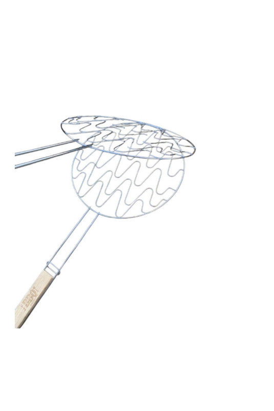 Double grille de barbecue ronde 30 cm
