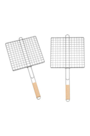 Lot de 2 doubles grilles de barbecue 25 x 25 cm
