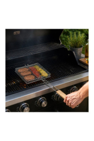 Lot de 2 doubles grilles de barbecue 25 x 25 cm