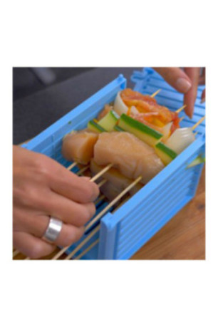 Fabrique à brochettes Easy Brochettes Bleu 18 x 14 x 12 cm