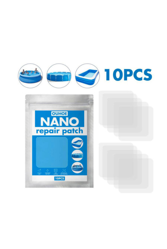 Patchs de réparation Super Nano Transparent 6 x 6 cm