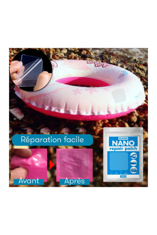Patchs de réparation Super Nano Transparent 6 x 6 cm