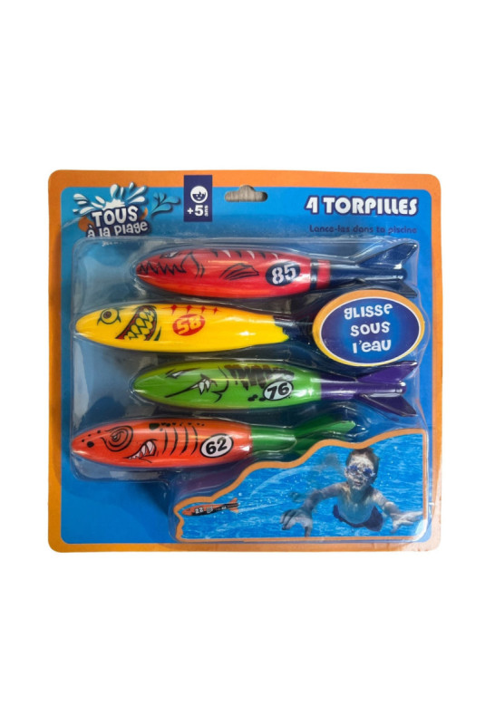 Set de 4 torpilles aquatiques multicolore 13 cm