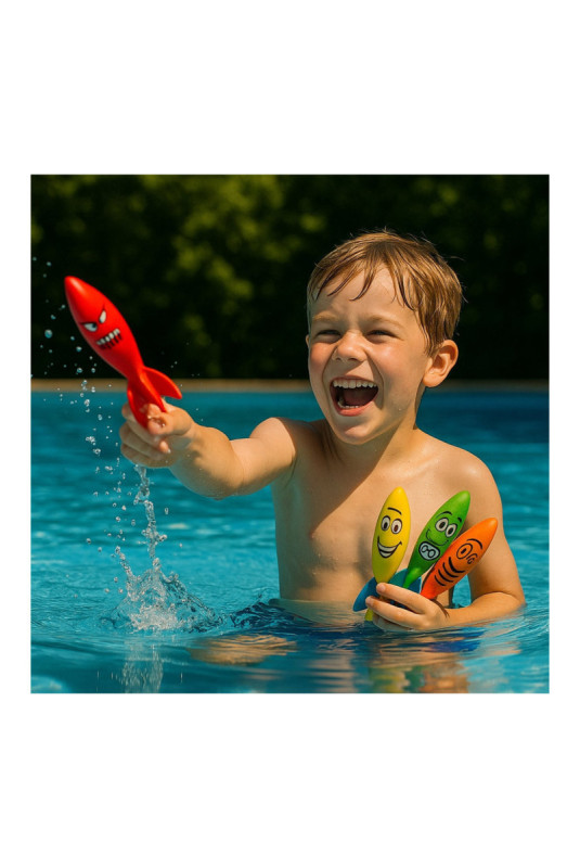 Set de 4 torpilles aquatiques multicolore 13 cm