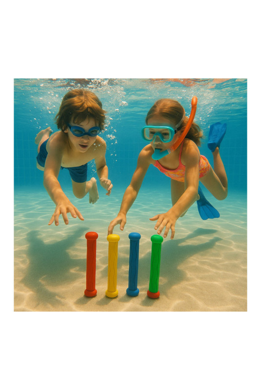 Kit de 4 bâtons de plongée Multicolore 18 cm