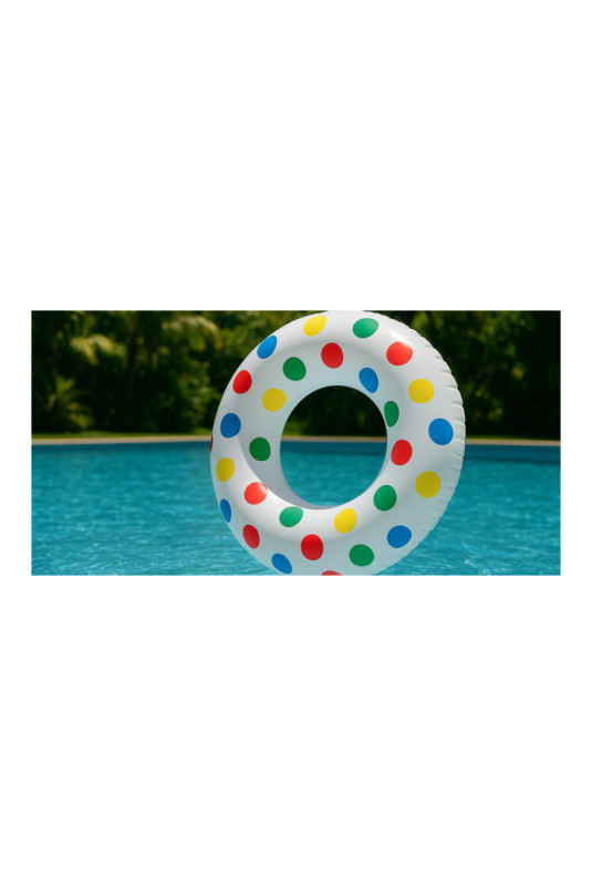 Bouée gonflable géante ronde à pois Multicolore 91 cm