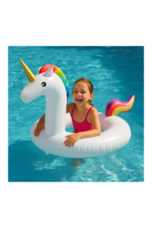 Bouée gonflable géante licorne multicolore 120 cm
