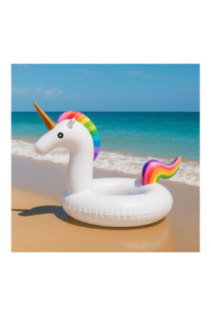 Bouée gonflable géante licorne multicolore 120 cm