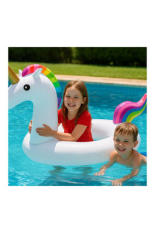 Bouée gonflable géante licorne multicolore 120 cm