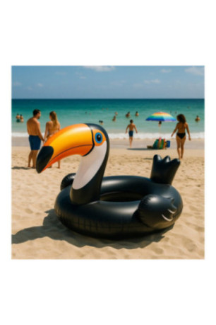 Bouée gonflable géante Toucan multicolore 128 cm
