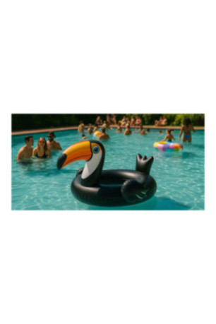 Bouée gonflable géante Toucan multicolore 128 cm