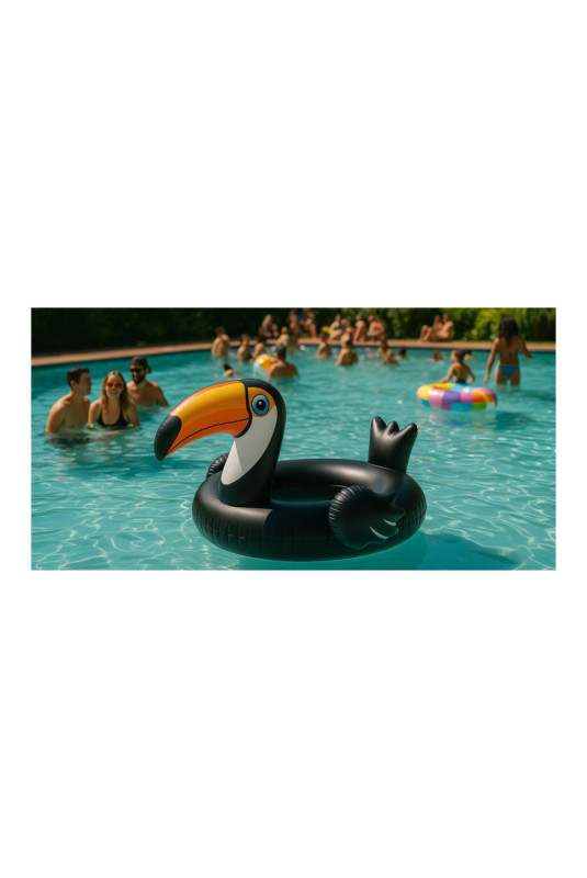 Bouée gonflable géante Toucan multicolore 128 cm