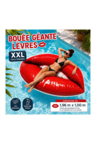Bouée géante Lèvres XXL Rouge 1.96 m x 1.00 m