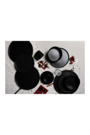 Service de table en céramique (20 pièces) - Noir mat