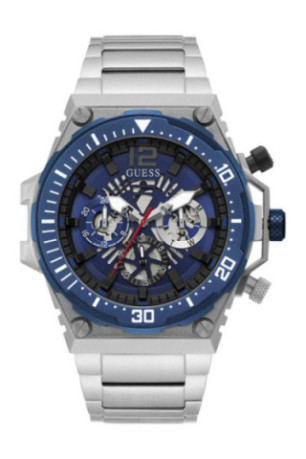 Montre Quartz - Silvered/Silvered/Blue