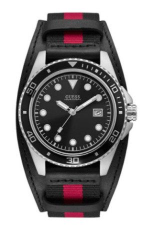Montre Quartz - Silvered/Black. Pink/Black