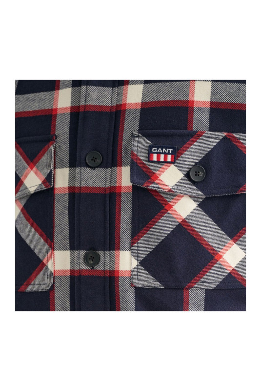 Chemise à carreaux manches longues Gant