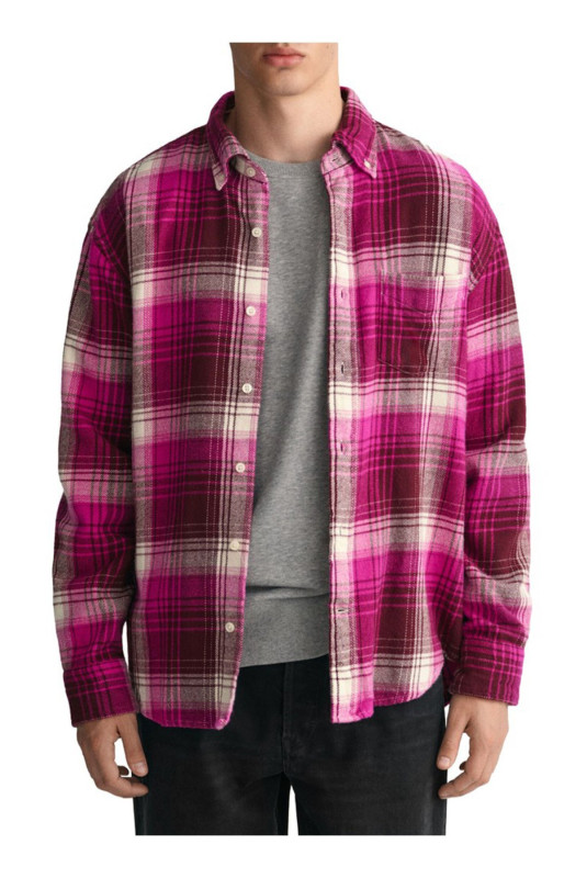 Chemise à carreaux manches longues Gant