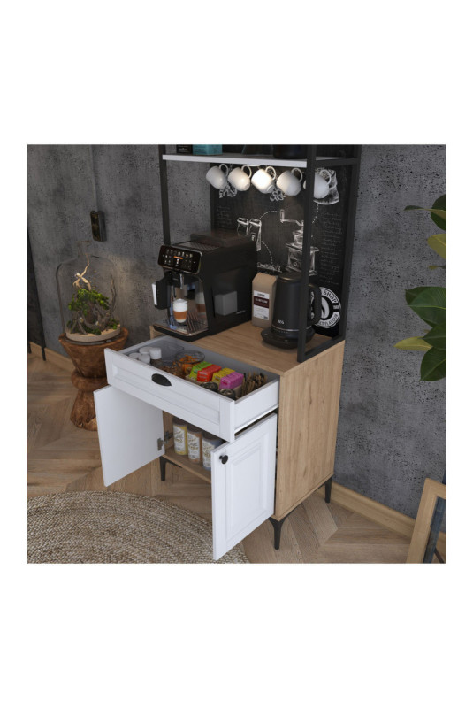 Armoire multifonctionnelle - Blanc noyer