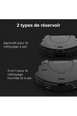 Robot aspirateur laveur avec collecteur de poussière Noir