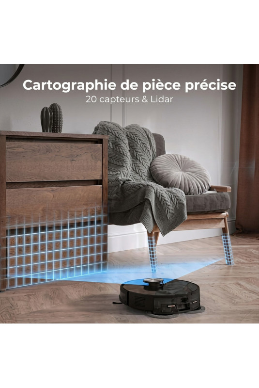 Robot aspirateur 2-en-1 avec collecteur de poussière Blanc 520 ml