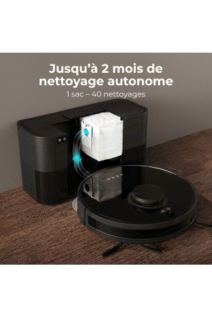Robot aspirateur 2-en-1 avec collecteur de poussière Blanc 520 ml