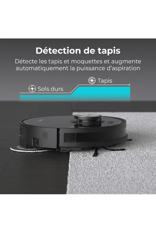Robot aspirateur 2-en-1 avec collecteur de poussière Blanc 520 ml