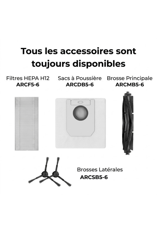 Robot aspirateur 2-en-1 avec collecteur de poussière Blanc 520 ml