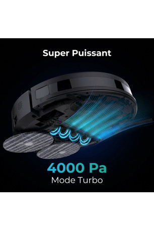 Robot aspirateur 2-en-1 avec collecteur de poussière Blanc 520 ml