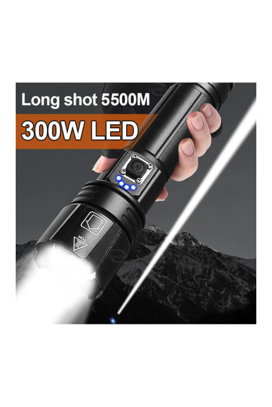 Lampe de poche rechargeable USB 300W 16,5 cm