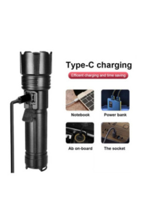 Lampe de poche rechargeable USB 300W 16,5 cm