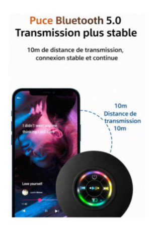 Mini enceinte Bluetooth étanche 8 x 8 x 4 cm