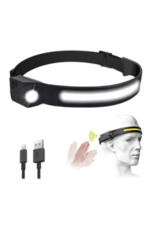 Lampe LED frontale rechargeable à détecteur de mouvement