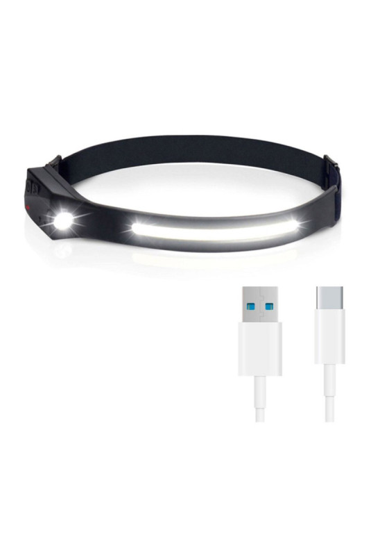 Lampe LED frontale rechargeable à détecteur de mouvement