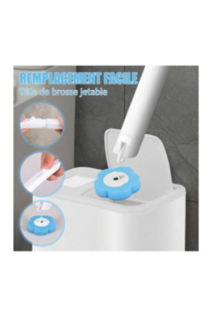 Brosse WC jetable avec recharges nettoyantes 13.8 x 10.3 x 14.5 cm I NEED ME ONE